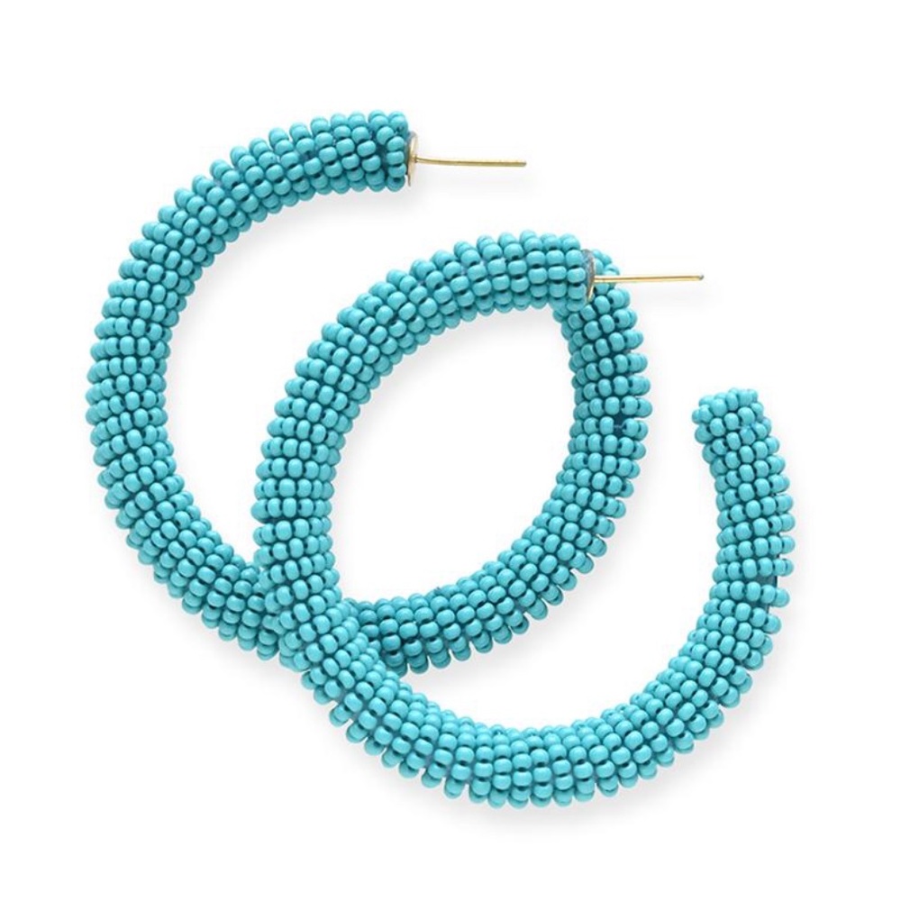 Beaded hoop earring